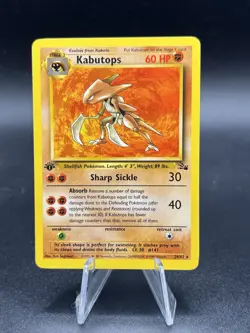 Pokemon Cards: Fossil 1st Edition Rare: Kabutops 24/62 LP+ UZ1 - Image 1