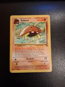 Pokemon TCG Kabuto Fossil, Unlimited Common Card 50/62 - Image 1