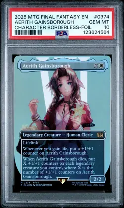 4564 Aerith Gainsborough 2025 MTG Final Fantasy #0374 Borderless Foil PSA 10 - Image 1