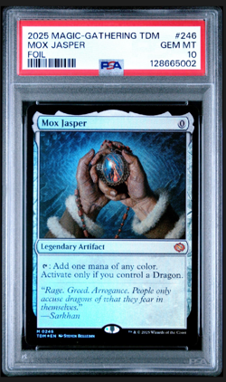 PSA 10 2025 MAGIC THE GATHERING TARKIR: DRAGONSTORM 246 MOX JASPER FOIL RARE - Image 1