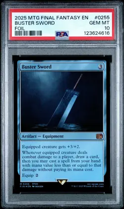4616 Buster Sword 2025 Magic: The Gathering MTG Final Fantasy #0255 Foil PSA 10 - Image 1