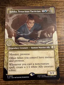 MTG Magic The Gatheri Avatar Sokka Tenacious Tactician Borderless Showcase Rare! - Image 1