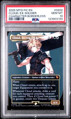 3199 Cloud Ex-SOLDIER 2025 Magic: The Gathering Final Fantasy FIC #202 PSA 10 - Image 1