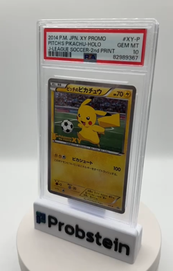 2014 Pokemon Japanese XY Promo J-League Soccer 2nd Pitch's Pikachu Holo PSA 10 - Image 2
