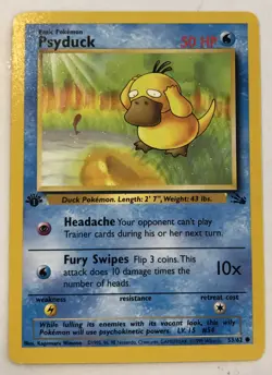 Pokemon 1st Edition Psyduck 53/62 Fossil Set Vintage Mint Card - Image 1