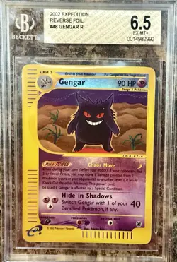 2002 Pokemon Expedition Gengar #48/165 Reverse Holo BGS 6.5 EX-Mint+! - Image 1