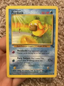 Vintage Psyduck 1st Edition Pokemon TCG WotC Fossil Set #53 NM+/M - Image 1