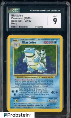 1999 Pokemon Base Set #2/102 Blastoise Holo CGC 9 MINT - Image 1