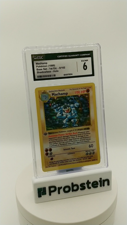 1999 Pokemon Base Set 1st Edition #8/102 Machamp Shadowless Holo CGC 6 EX-NM - Image 2