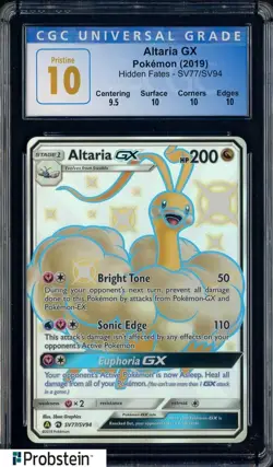 2019 Pokemon Hidden Fates SV77/SV94 Altaria Gx CGC 10 Pristine - Image 1