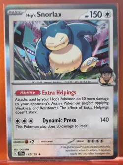 Pokemon - Hop's Snorlax - Rare Holo 117/159 - 2025 Journey Together - Image 1