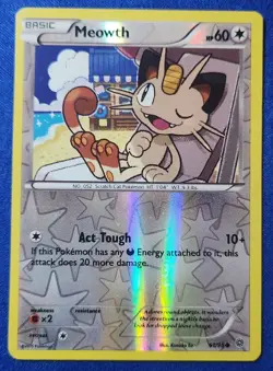 Pokemon - Meowth - Reverse Holo 61/98 - 2015 Ancient Origins [Vintage] - Image 1