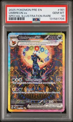 2025 POKEMON PRE EN-PRISMATIC EVOLUTIONS #161 UMBREON EX PSA 10 - Image 1