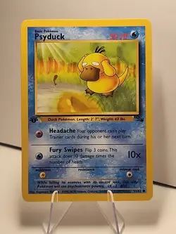 Psyduck 53/62 Fossil Regular 1st Edition Pokemon TCG NM Vintage - Image 1