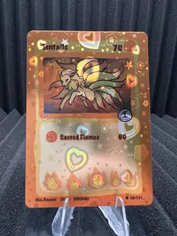 Tentails (Ninetales) 38/151 - Heart Holo Pokidoki First Edition Fan Art Pokemon - Image 1