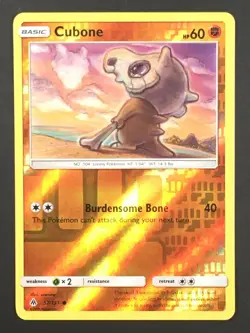 Pokemon TCG Cubone 57/131 Reverse Holo Common SM Forbidden Light LP - Image 1