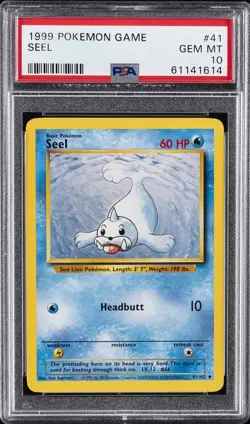 1999 POKEMON GAME #41 SEEL PSA 10 - Image 1