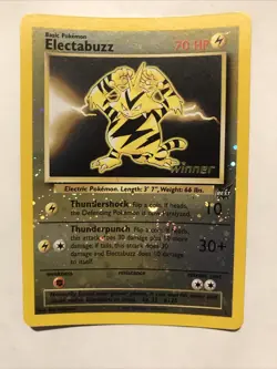 Pokemon TCG Electabuzz 001/009 Best of Promos Reverse Holo 2002 Winner Stamp - Image 1