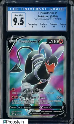 2020 Pokemon Darkness Ablaze #178/189 Houdoom V CGC 9.5 GEM MINT - Image 1