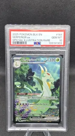 2025 POKEMON BLK EN-BLK BLT SPECIAL ILLUSTRATION RARE SERPERIOR EX 164 PSA 10 ?? - Image 1