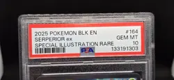 2025 POKEMON BLK EN-BLK BLT SPECIAL ILLUSTRATION RARE SERPERIOR EX 164 PSA 10 ?? - Image 4