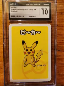 CGC 10 - Pikachu- Old Maid 2019 JPN Pokemon Japanese Babanuki Playing Card Mint - Image 1