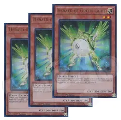 Yugioh - Herald of Green Light x 3 - 1st Edition Ultra Rare NM - Free Holo Card - Image 1