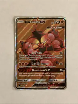 ✨Pokemon TCG Buzzwole GX Holo Secret Rare Card - Image 1