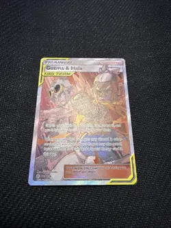 Pokemon Guzma Hala Cosmic Eclipse TCG Full Art Holo Card 229/236 NM - Image 2