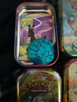 Pokemon Prismatic Evolutions Mini Tin Empty Set Of 8 (Tin + Card + Coin + Box) - Image 3