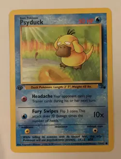 Psyduck 1st Edition 1999 Fossil Set Pokemon Card 53/62 NM - Image 1