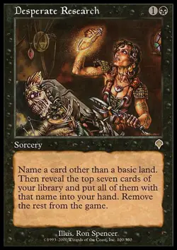 Desperate Research ~ Moderately Played Invasion MTG Magic UltimateMTG Black Card - Image 1