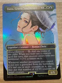 MTG Yuna, Grand Summoner NM EN Borderless Foil PROMO 0001 FINAL FANTASY EDH - Image 1