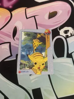 Pokemon Pocket Monsters Vintage Vending Prism Sticker Card #73 Pikachus - Image 1
