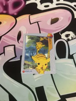 Pokemon Pocket Monsters Vintage Vending Prism Sticker Card #73 Pikachus - Image 2