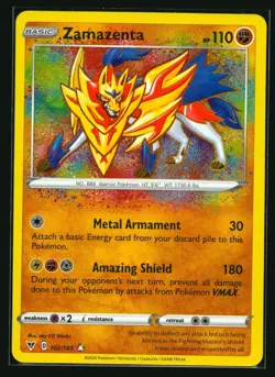 Zamazenta 102/185 Amazing Rare Vivid Voltage Pokemon TCG Near Mint - Image 1
