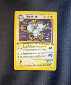 1999 Magneton Portuguese 1st Ed. Pokemon TCG Fossil #26 Holo Rare - LP/MP - Image 1