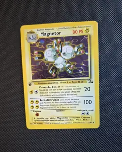 1999 Magneton Portuguese 1st Ed. Pokemon TCG Fossil #26 Holo Rare - LP/MP - Image 3