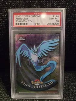 PSA 10 2000 Pokemon Game Topps Chrome Articuno TV Rare Base Series 2 GEM MINT - Image 1