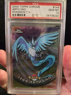PSA 10 2000 Pokemon Game Topps Chrome Articuno TV Rare Base Series 2 GEM MINT - Image 3
