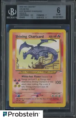 2002 Pokemon Neo Destiny Unlimited #107 Shining Charizard Holo R BGS 6 EX-MT TCG - Image 1