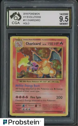 2016 Pokemon XY Evolutions #11 Charizard Holo CGA 9.5 GEM MINT TCG - Image 1