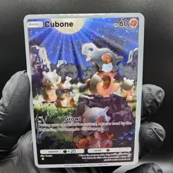 Pokemon Cubone Pocket TCG Custom Made Fan Art Holo With Texture - Image 1