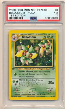 2000 POKEMON NEO GENESIS BELLOSSOM HOLO 1ST EDITION #3 PSA 7 - Image 1
