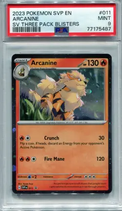2023 Pokemon Black Star Promo Arcanine SVP 011 PSA 9 ** SWIRL ** - Image 2