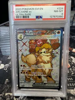 2023 POKEMON SVI EN-SCARLET & VIOLET ULTRA RARE #224 ARCANINE EX PSA 8 - Image 2