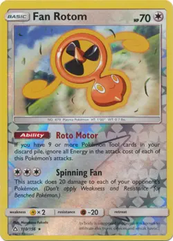 1x Fan Rotom - 110/156 - Rare - Reverse Holo NM-Mint Pokemon SM05 - Ultra Prism - Image 1