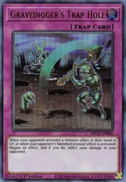 Yugioh! Gravedigger's Trap Hole - MP21-EN086 - Ultra Rare - 1st Edition Near Min - Image 1