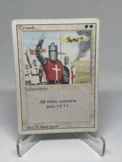 MTG Crusade Revised Edition HP Heavy Play Banned Card White Rare Vintage 1994! - Image 1