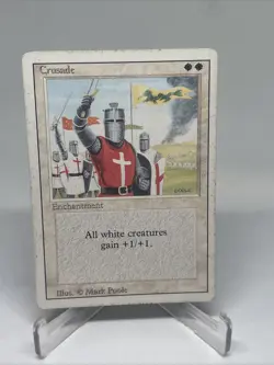 MTG Crusade Revised Edition HP Heavy Play Banned Card White Rare Vintage 1994! - Image 2